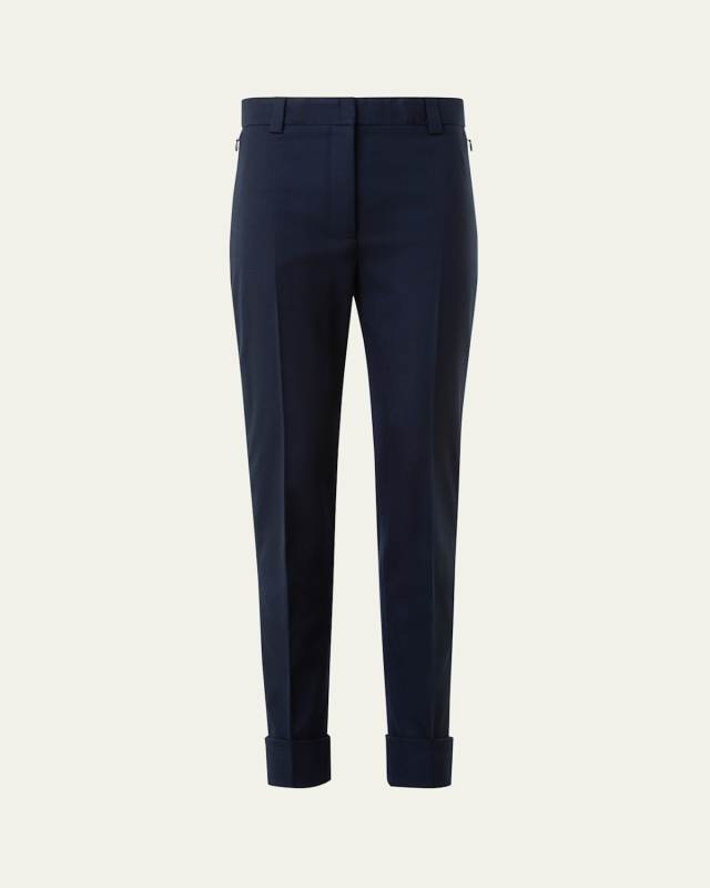 Marilyn Wool Stretch Flannel Bootcut-Leg Ankle Pants